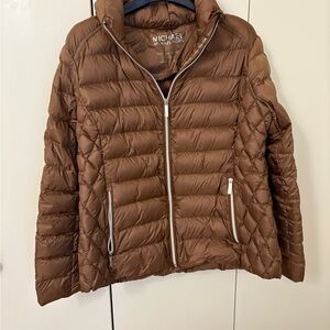 Michael Kors Brown Quilted Down filled Puffer Jacket